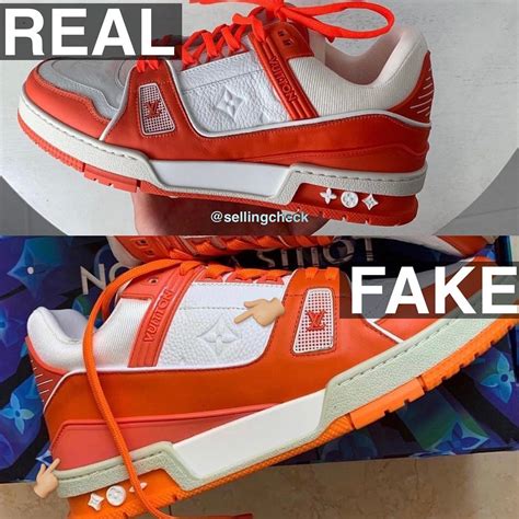 lv trainer sneaker fake vs real|false louis vuitton sneakers.